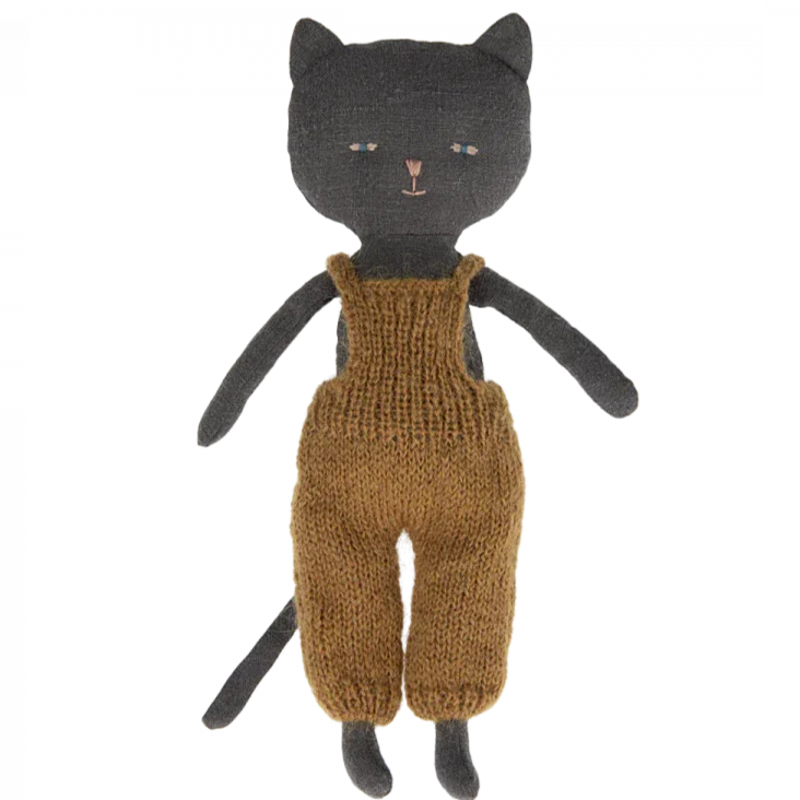 Chatons Kitten in Overalls Black - Maileg