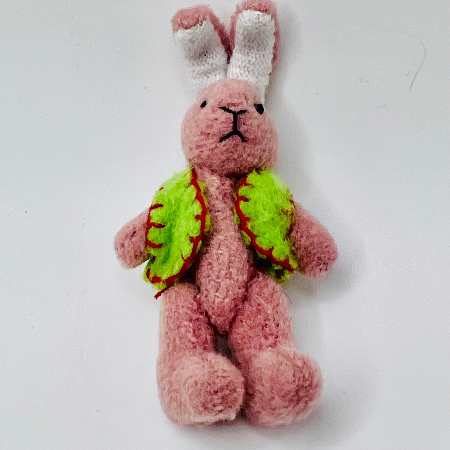 Bunny with Green Vest - 1/12 Scale Dollhouse Miniature