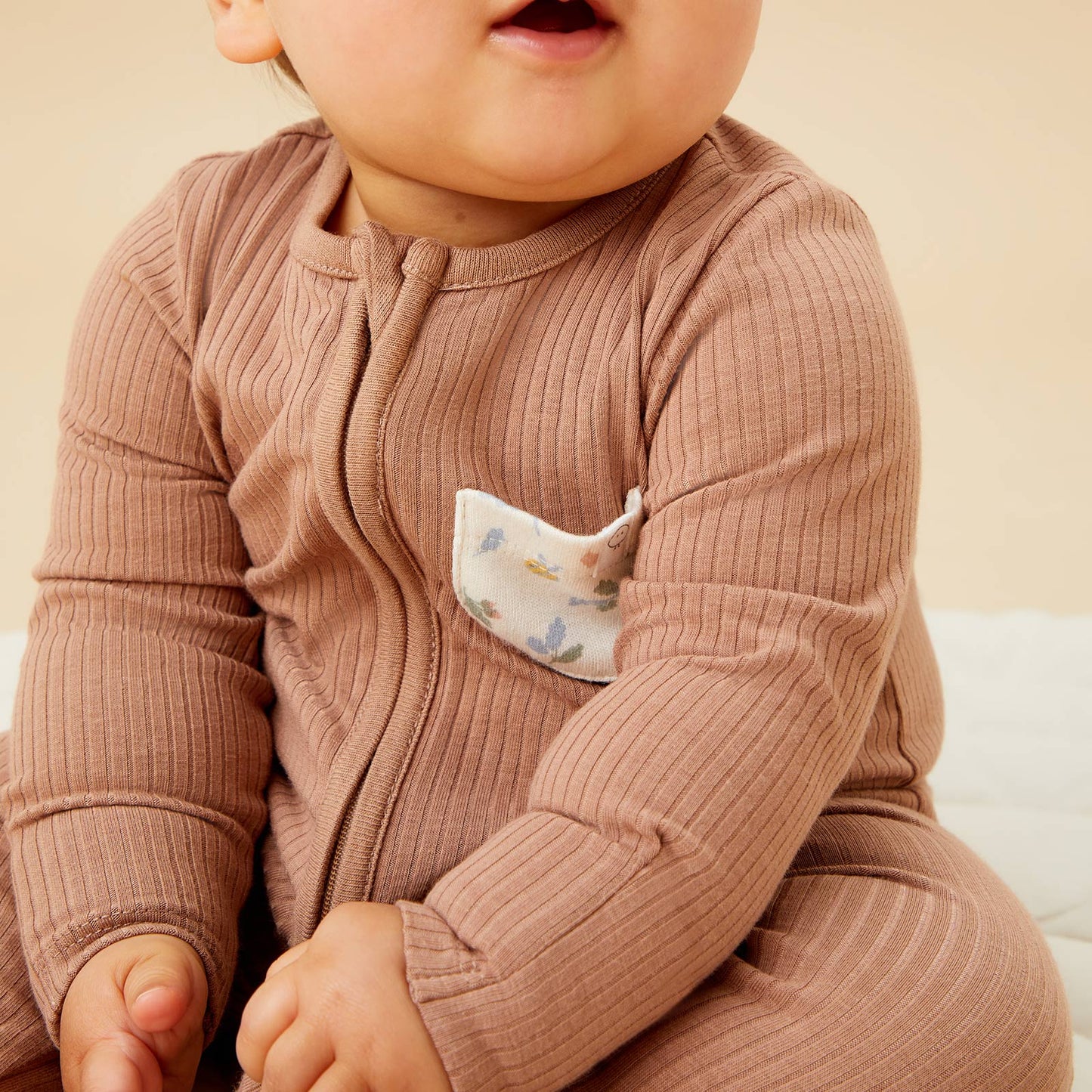 Bear Print & Ribbed Clever Zip Sleepsuit 2 Pack