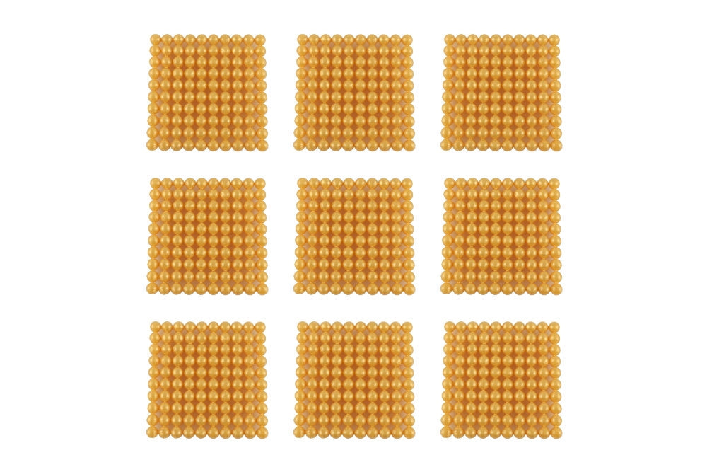 9 Golden Bead Hundred Squares (C Beads)
