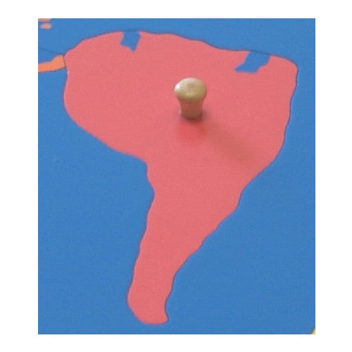 South America - Puzzle Piece of World Parts (Wood Knob)