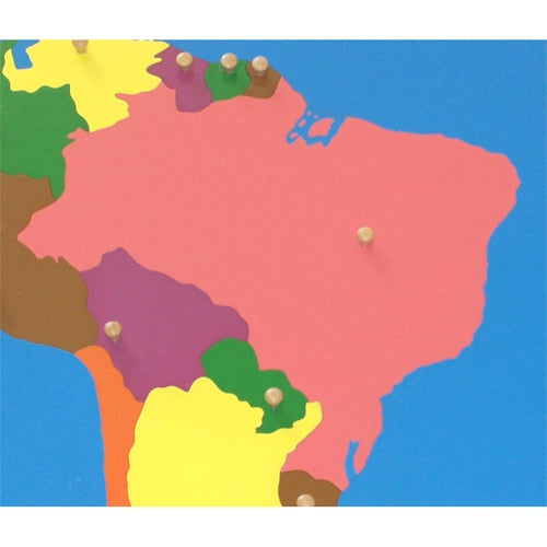 Brazil - Puzzle Piece of South America (Wood Knob)