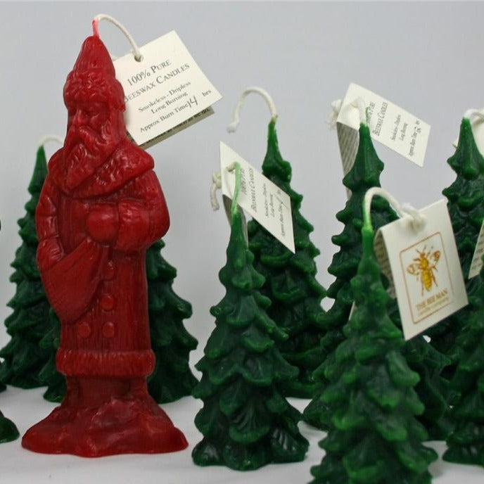 100% Pure Beeswax Victorian Santa -Deep Red - The Bee Man Candle Company