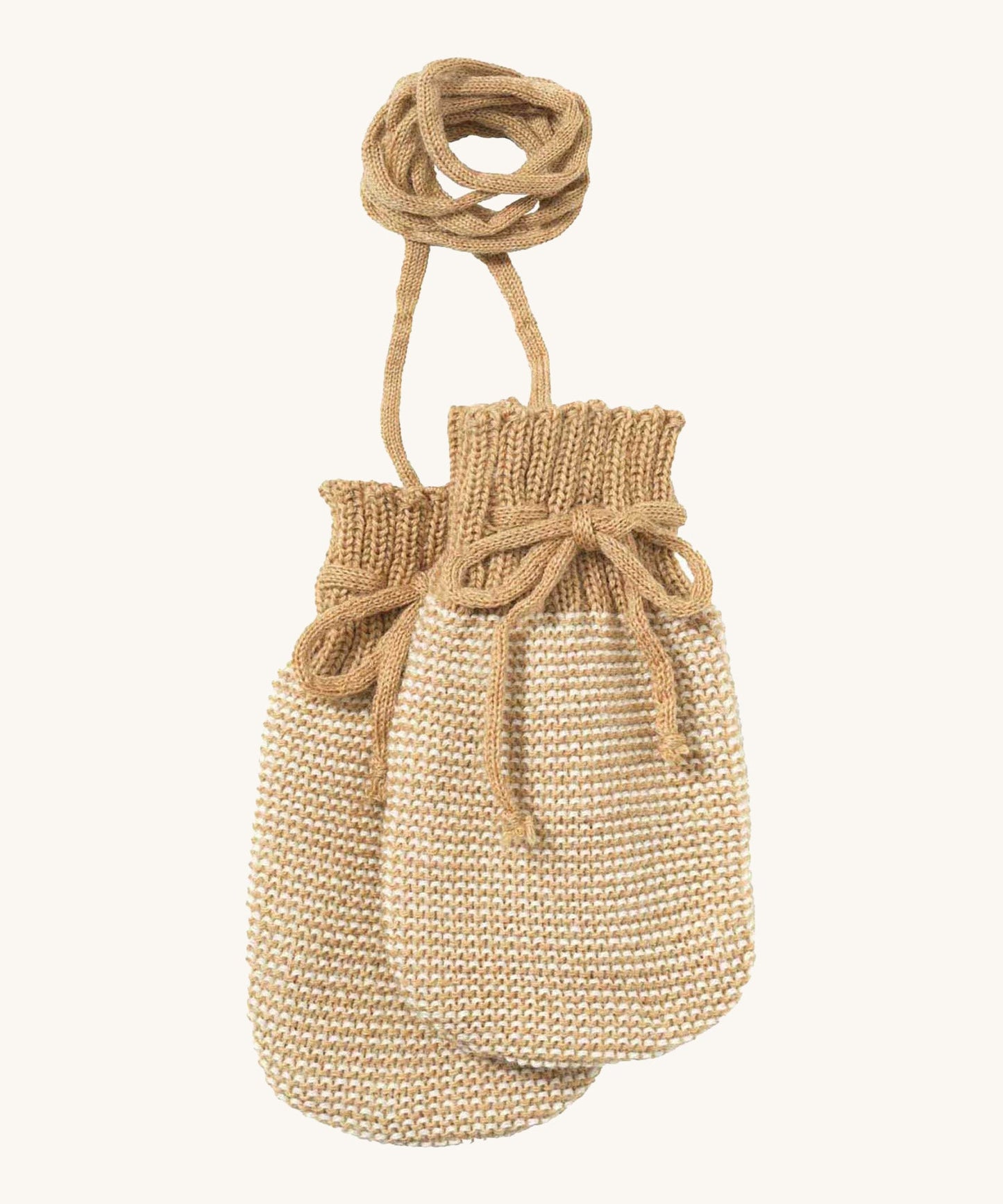 Disana Merino Wool Baby Mittens - Caramel / Natural