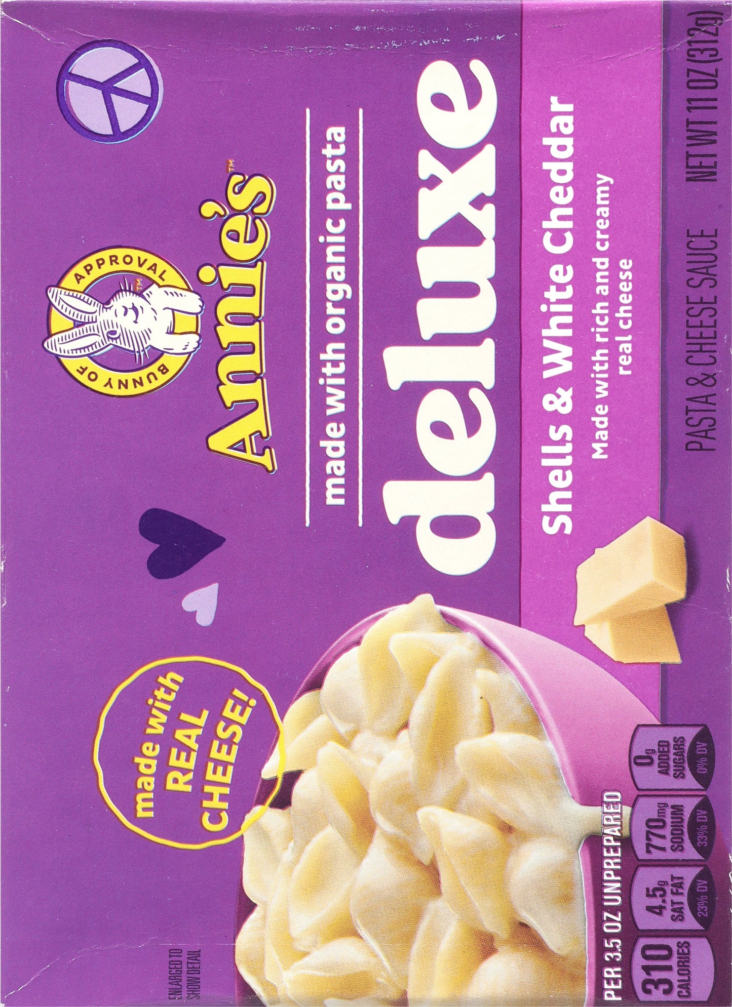 Annie's Deluxe Shells & White Cheddar Pasta & Cheese Sauce 11 oz - 12 Pack