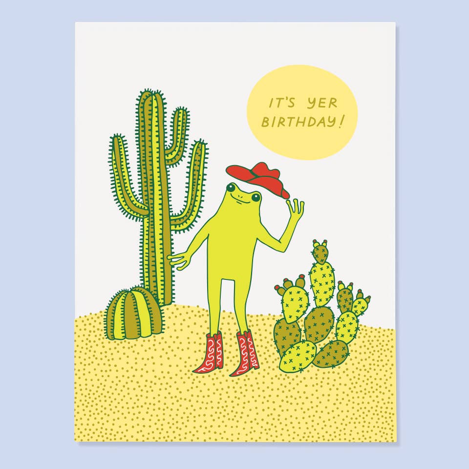 Western Frog Bday Card - A2 size (4.25" × 5.5")