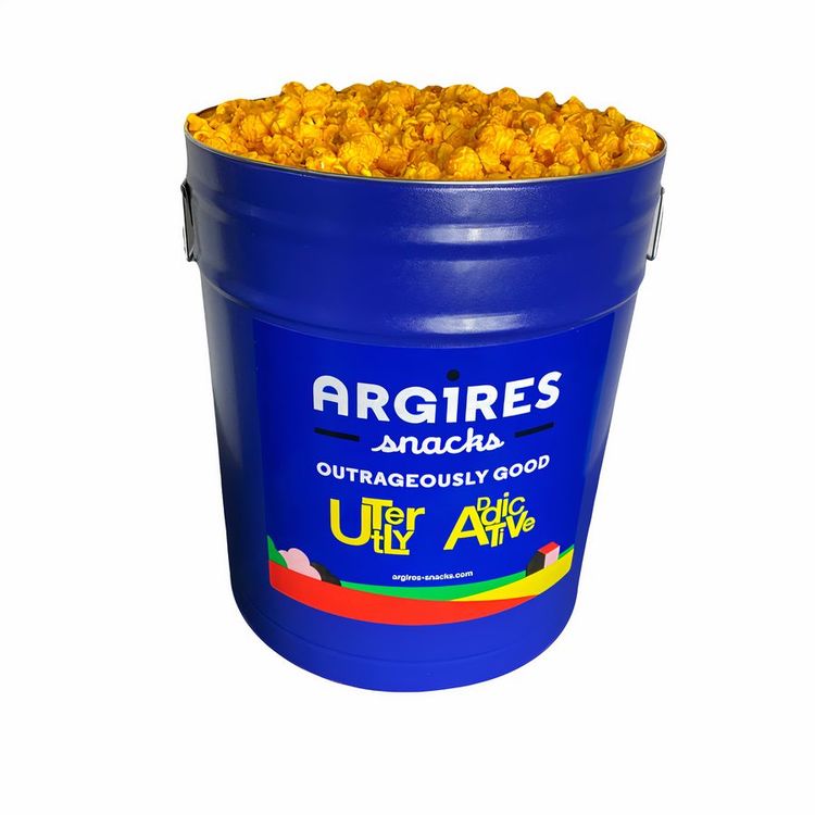 Argires Snacks Classic Argires Blue Tub Cheddarcorn & Caramel Corn Mix - 2 GAL 1 Pack