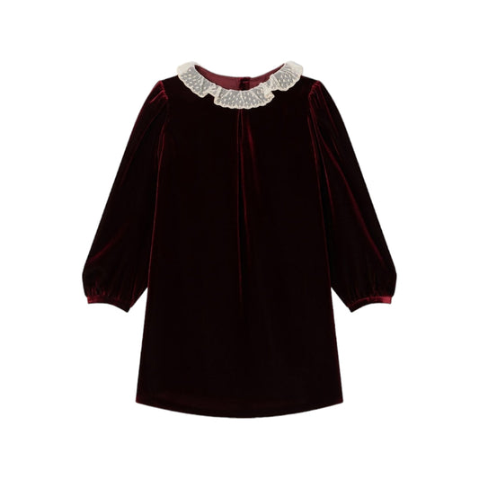 Bonpoint Bib Collar Velvet Dress