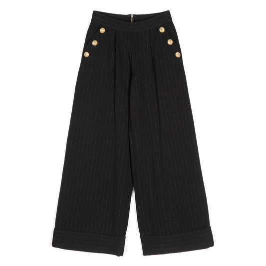 Balmain Kids Pleat Detail Wide Leg Trousers