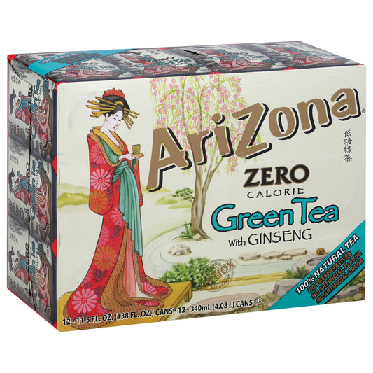 AriZona Iced Tea Diet Green Tea With Ginseng - 11.5 oz Cans 12 Pack