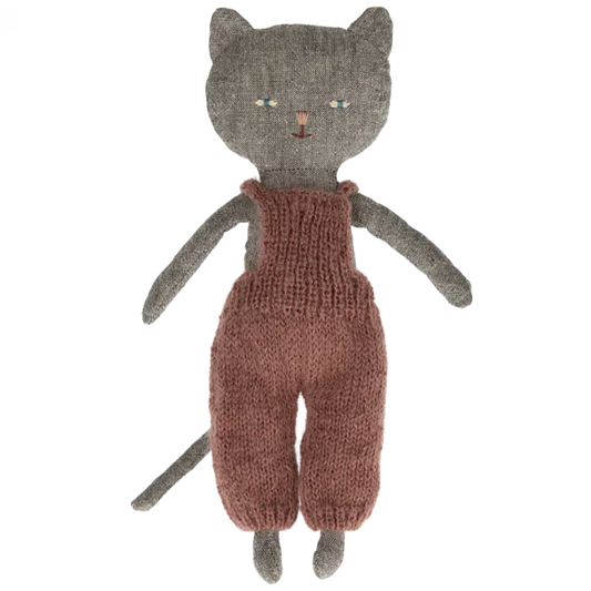 Chatons Kitten in Overalls Grey - Maileg