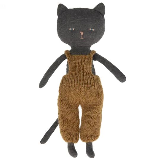 Chatons Kitten in Overalls Black - Maileg