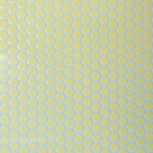 Flooring - Yellow Hexagon on White - 1/12th Scale Dollhouse Miniature