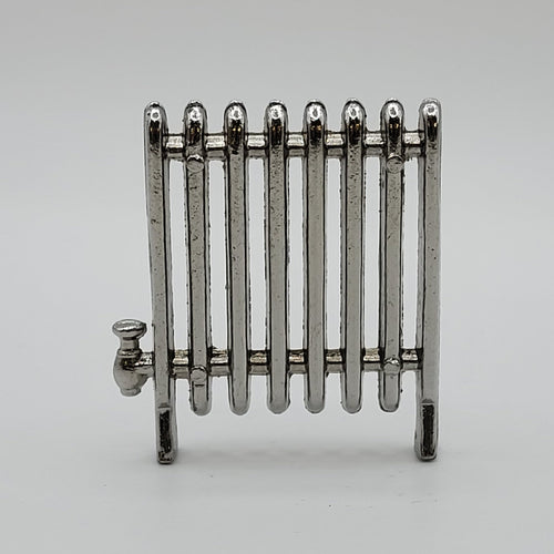 Miniature Radiator - Silver Metal - 1/12 Scale Dollhouse Miniature
