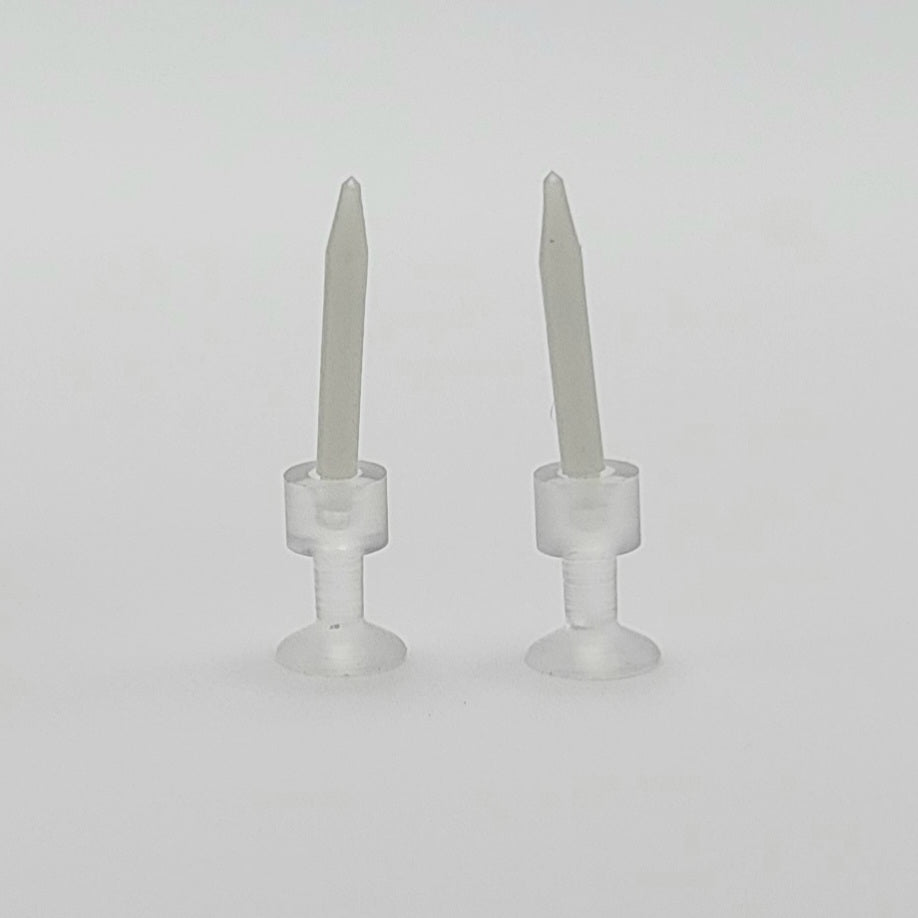 Plastic Candlesticks with Candles - Set of 2 - 1/24 Scale Dollhouse Miniature