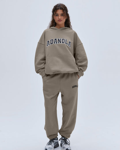 Varsity Oversized Hoodie - Clay Beige