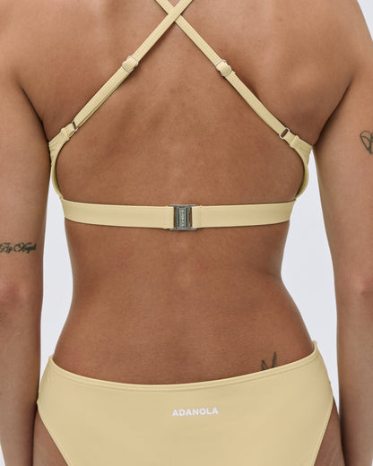 Cross Back Bikini Top - Butter Yellow