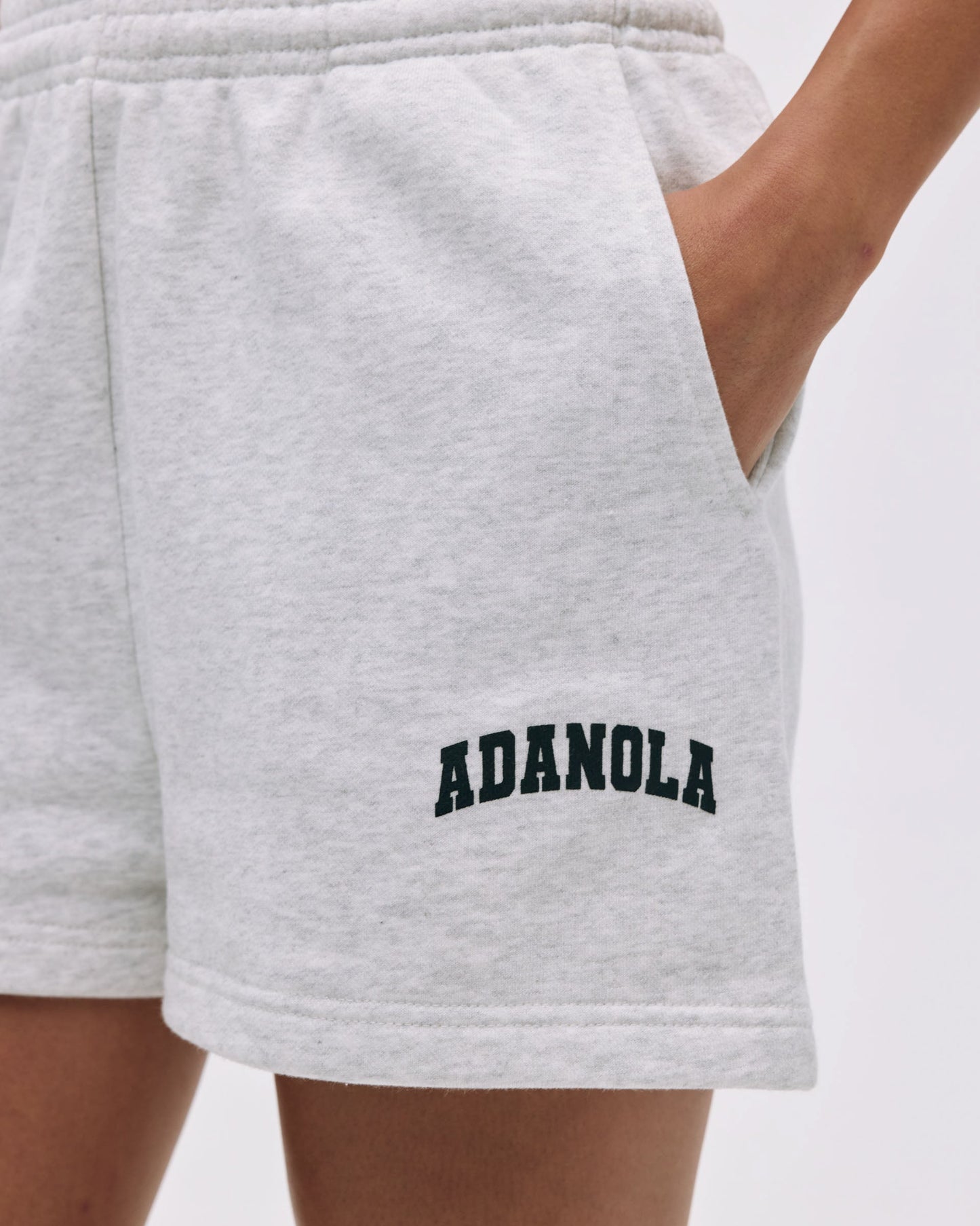 Varsity Sweat Shorts - Light Grey Melange/Black