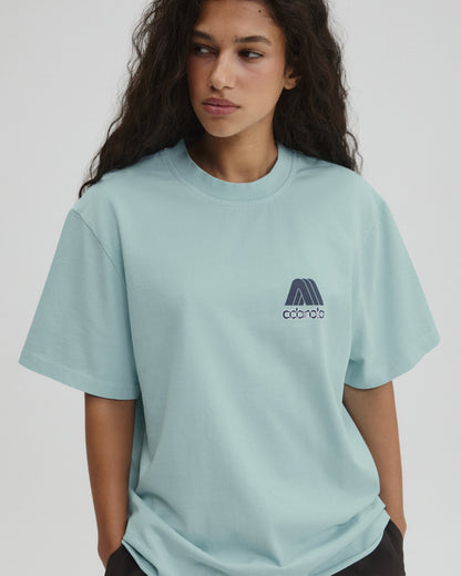 Echo Washed Short Sleeve Oversized T-shirt - Ocean Blue/Midnight Blue