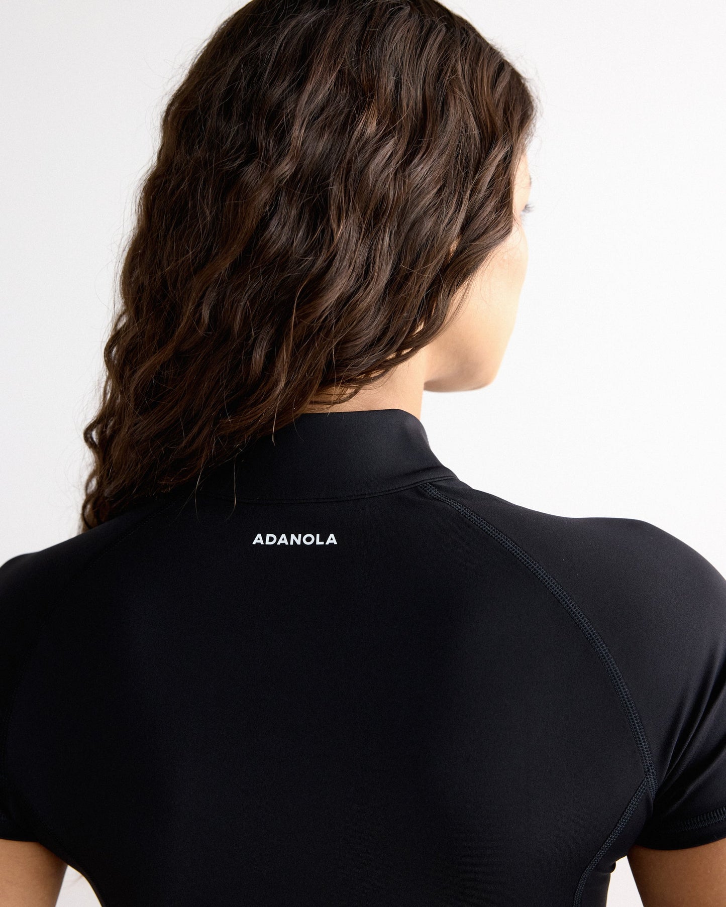 Ultimate Short Sleeve Zip Up Top - Black