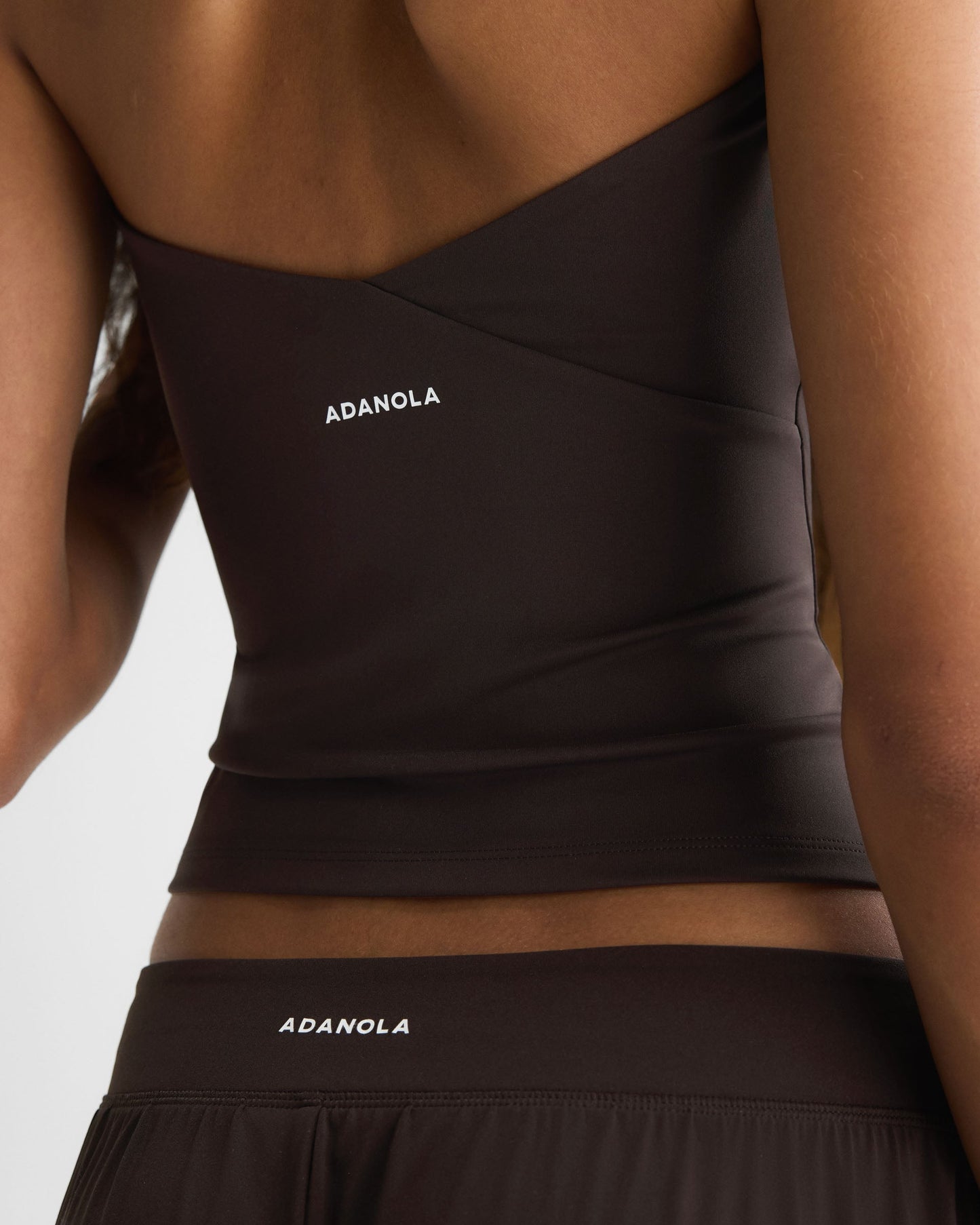 Ultimate Halter Cross Back Top - Coffee Bean