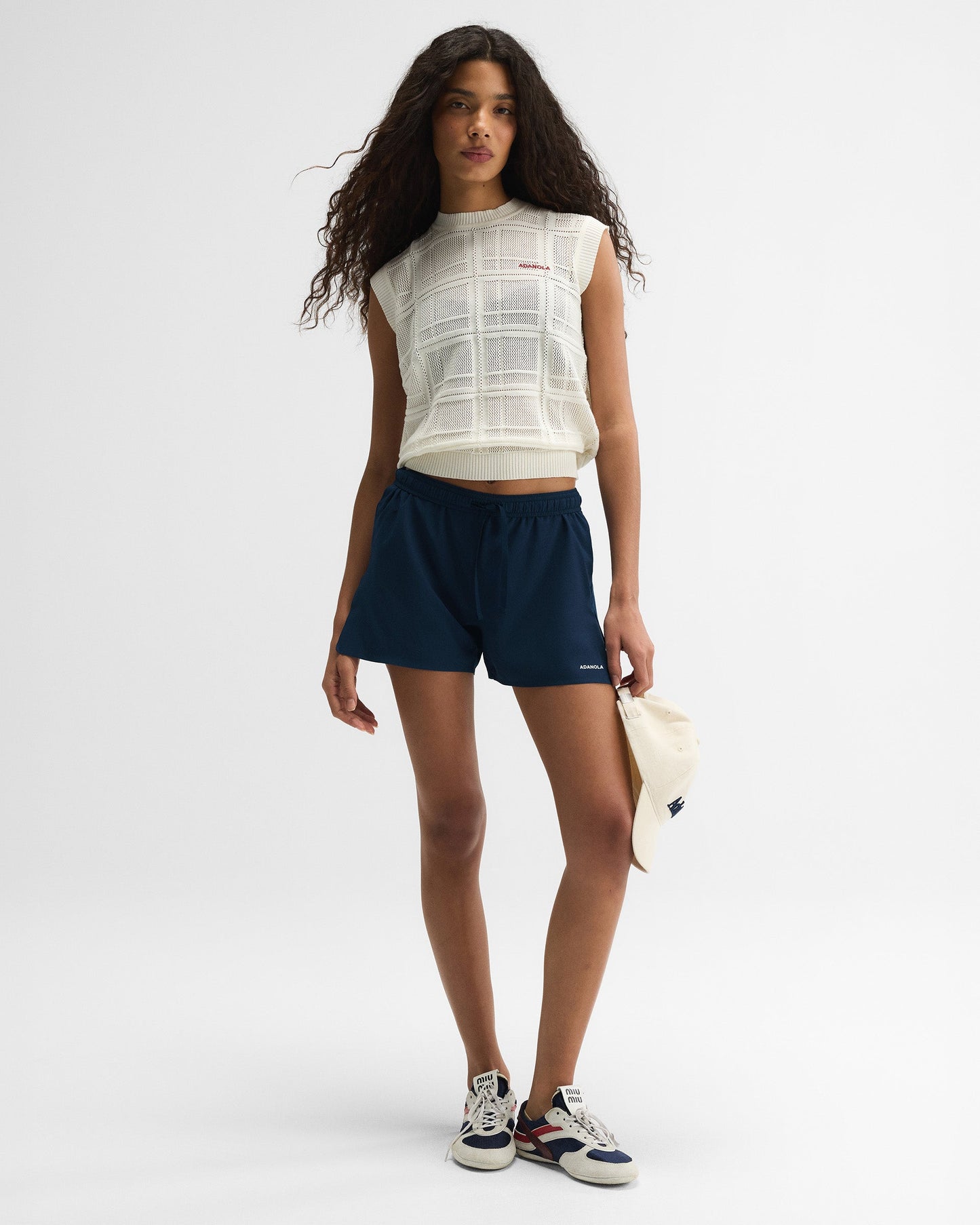 Jaquard Knit Vest Top - Marshmallow White