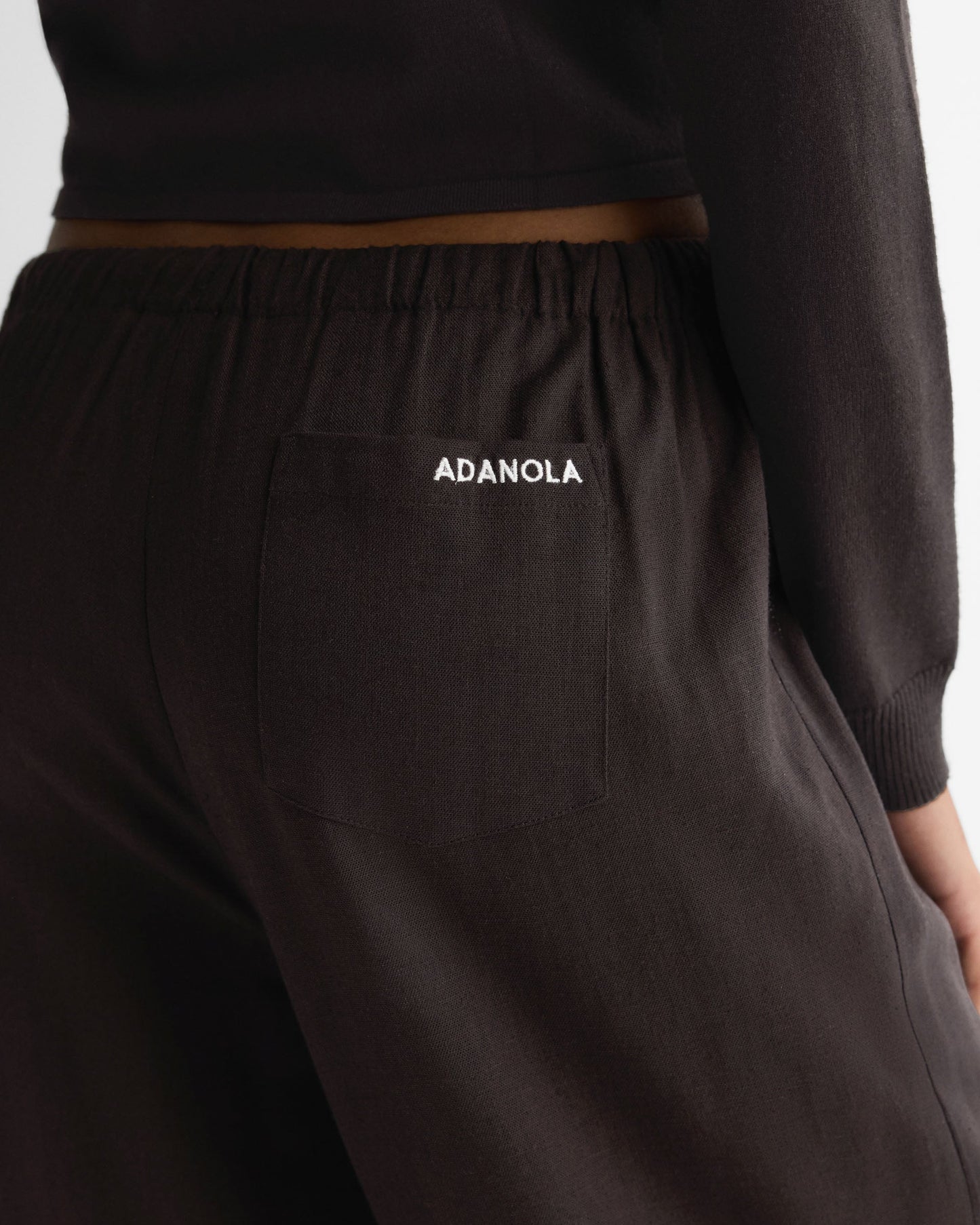 Linen Blend Pants - Coffee Bean