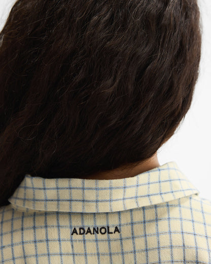 Checked Linen Blend Shirt - Buttercream