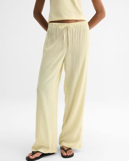 Linen Blend Pants - Buttercream
