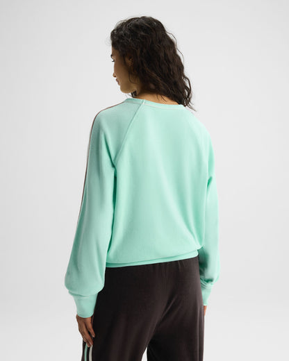 Terry Towelling V-Neck Sweatshirt - Mint Green