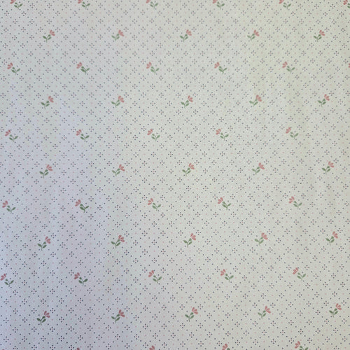 Pink Floral on Polka Dots - Glossy Finish - Wallpaper