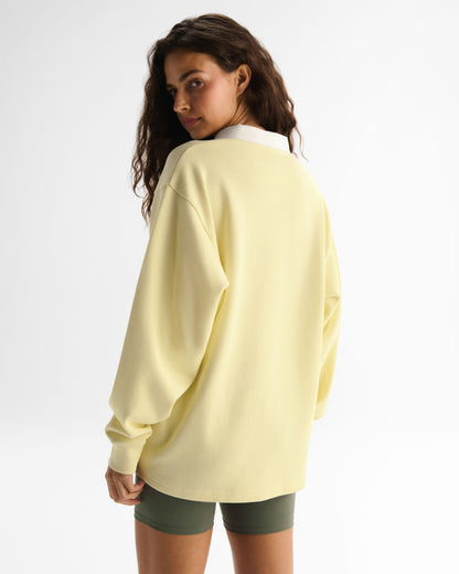 Varsity Oversized Rugby Sweatshirt - Buttercream
