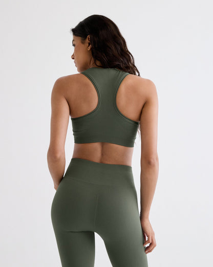Classic Seamless Racer Back Bra - Thyme Green
