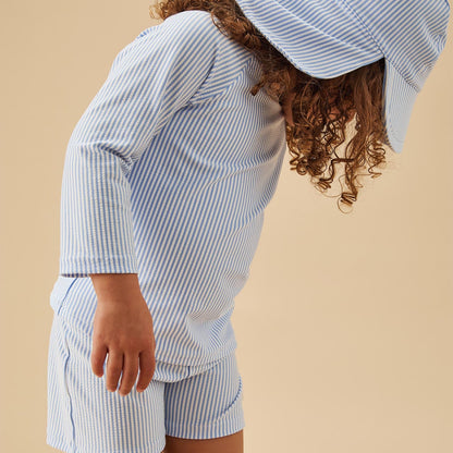 Cloud Stripe Seersucker Rash Vest