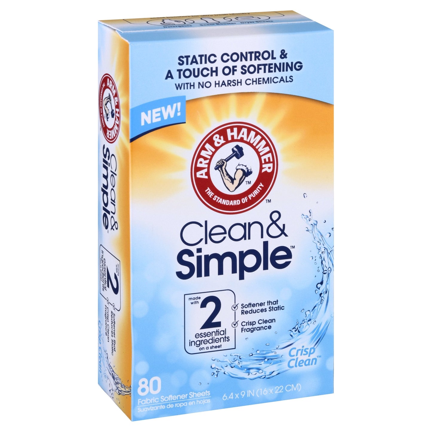 Arm & Hammer Fresh 'N Soft Fabric Softener Sheets Fresh Burst - 100 CT 6 Pack