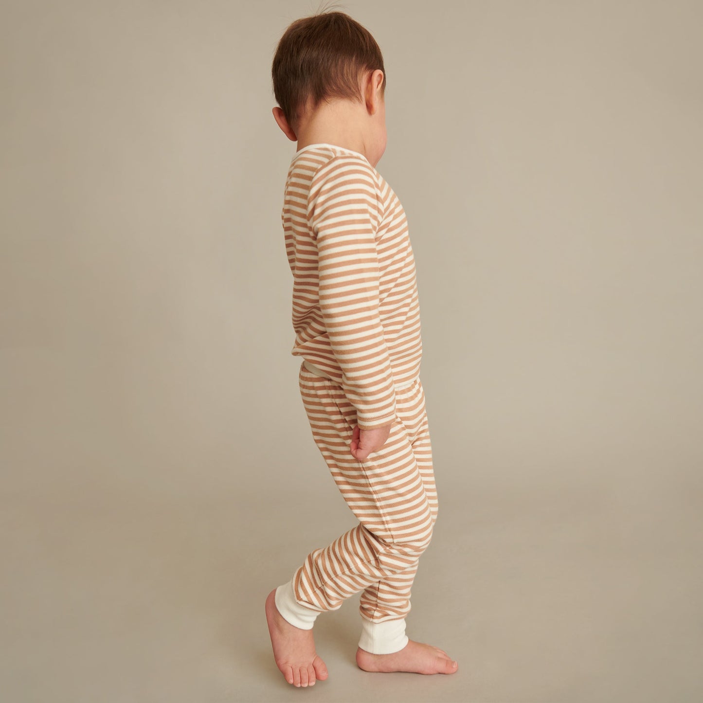 Caramel Stripe & Pebble Long Sleeve T-Shirt & Joggers Set