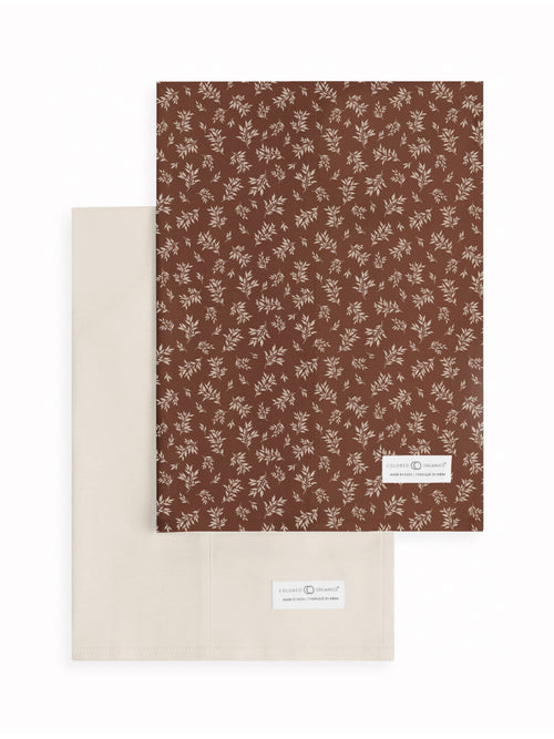 Burp Cloth (2-pack) - Ali Leaf / Pecan and Natural - Colored Organics