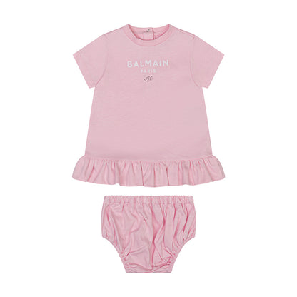 Balmain Kids Logo Dress With Bloomer