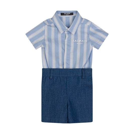Balmain Kids Shirt Romper