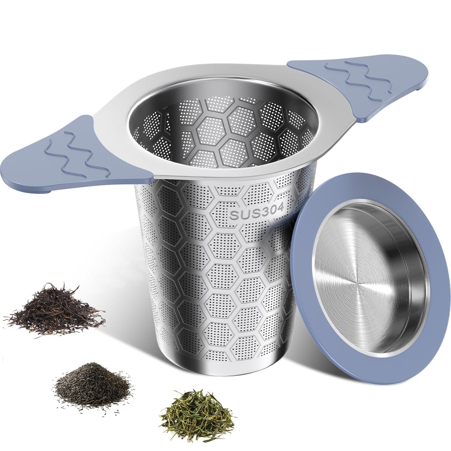 CTIANWXY Tea Infuser for Loose Leaf Tea18/8 Stainless Steel Tea Infuser with Heat Proof Silicone HandlesExtra Fine Mesh Tea Strainers Filter Fine Tea Leaves EffectivelyFits TeaPots/Mugs