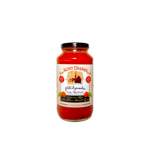 Aunt Diana's Pasta Sauce Filetto Di Pomodoro with Basil - 24 OZ 12 Pack
