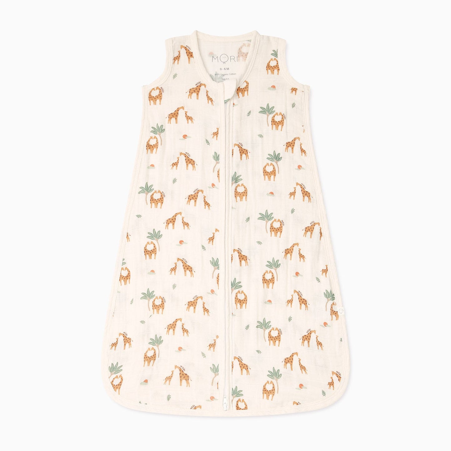 Giraffe Print Muslin Front Opening Summer Sleeping Bag 0.5 TOG