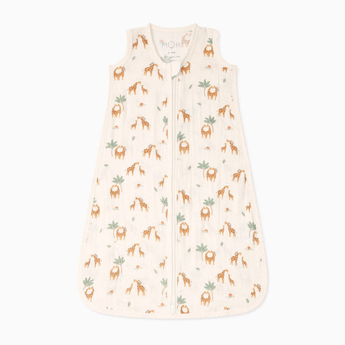 Giraffe Print Muslin Front Opening Summer Sleeping Bag 0.5 TOG