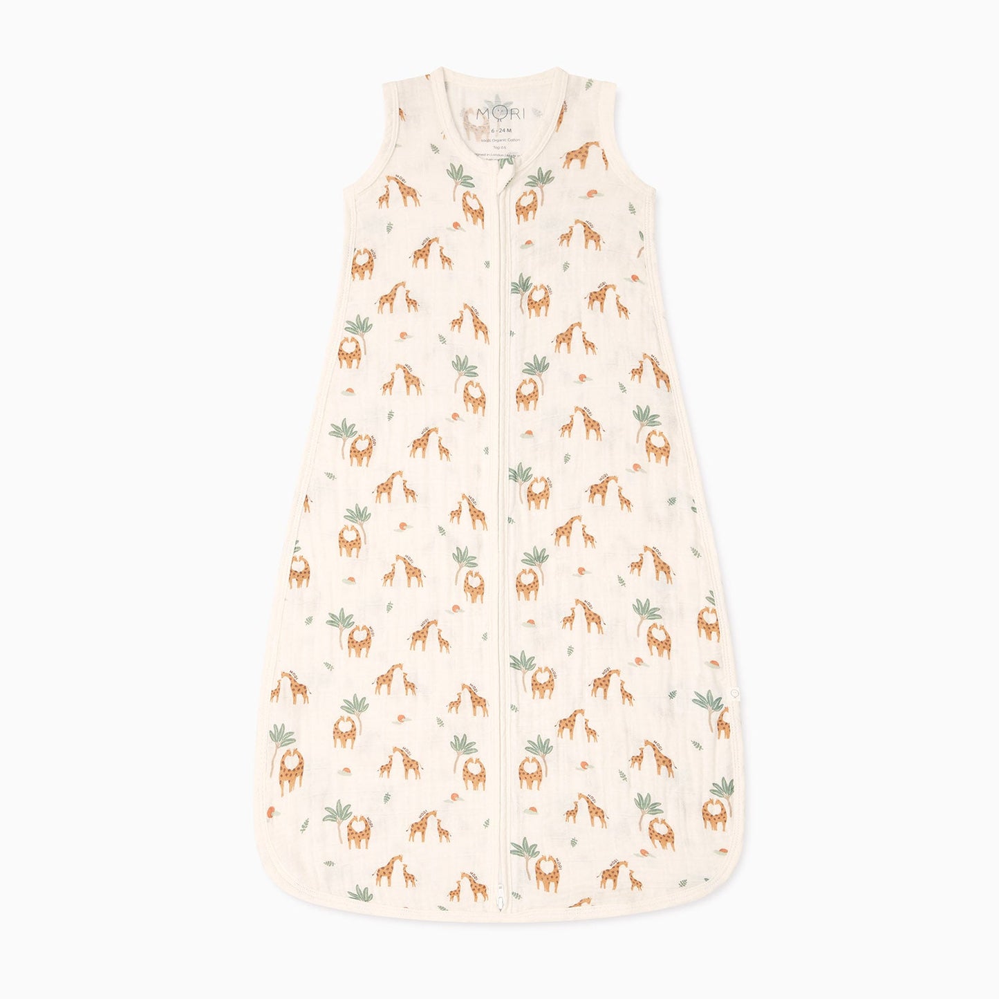 Giraffe Print Muslin Front Opening Summer Sleeping Bag 0.5 TOG