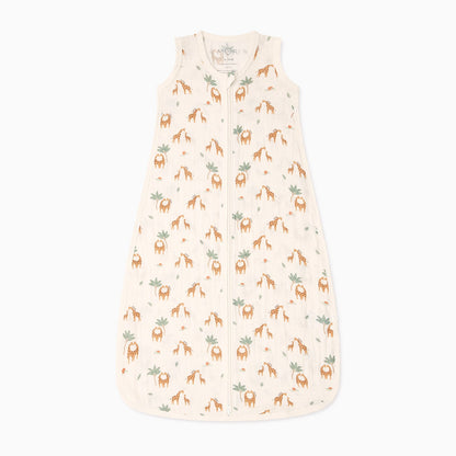 Giraffe Print Muslin Front Opening Summer Sleeping Bag 0.5 TOG