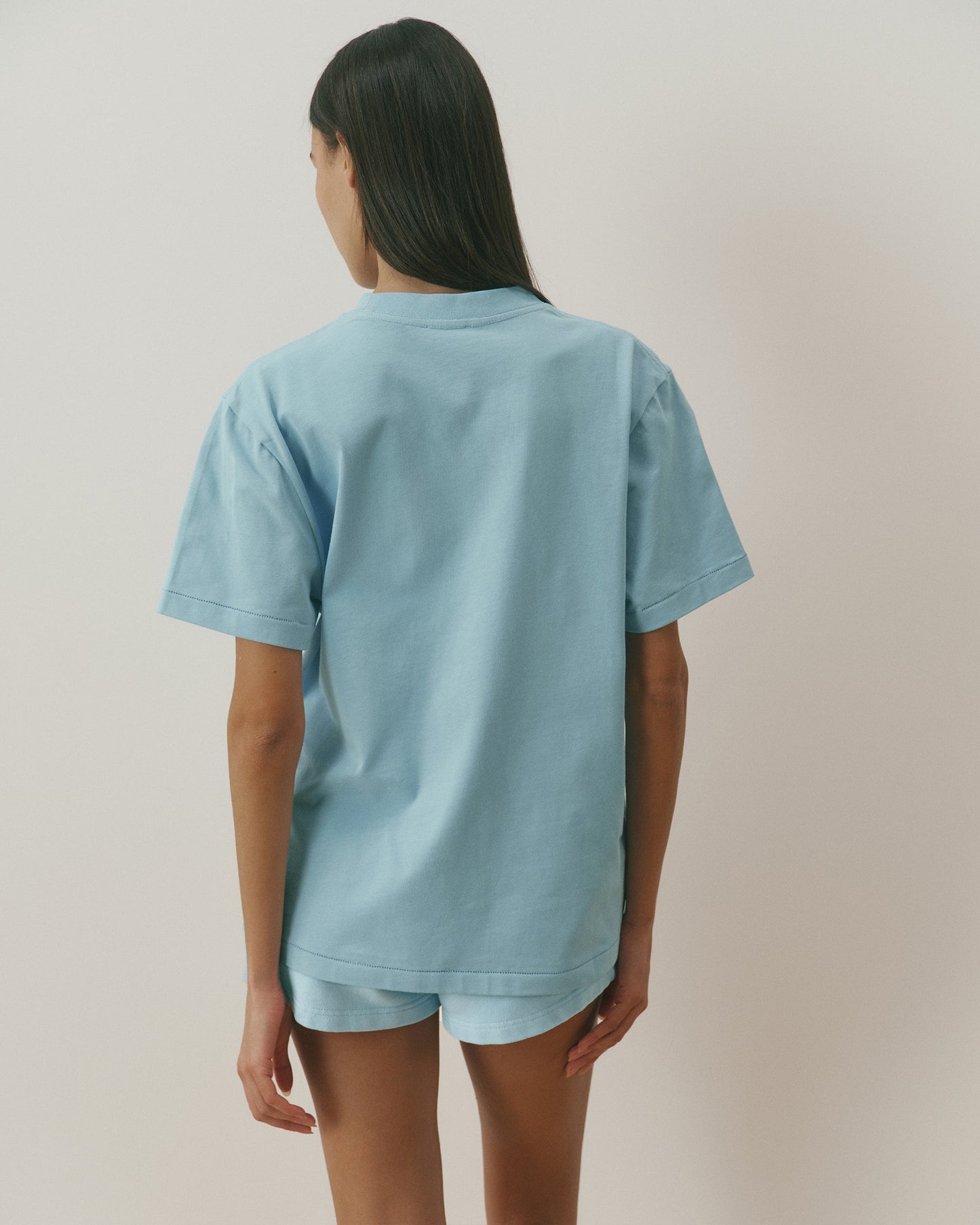 Varsity Oversized T-shirt - Breeze Blue/Marshmallow White