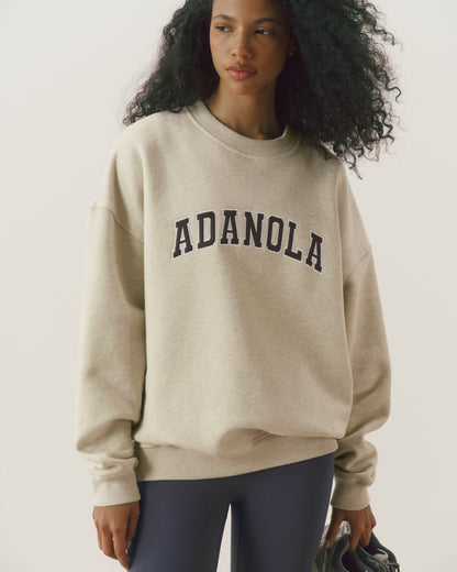 Varsity Oversized Sweatshirt - Oat Melange/Coffee Bean