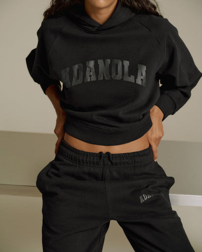 Varsity Loose Fit Hoodie - Black