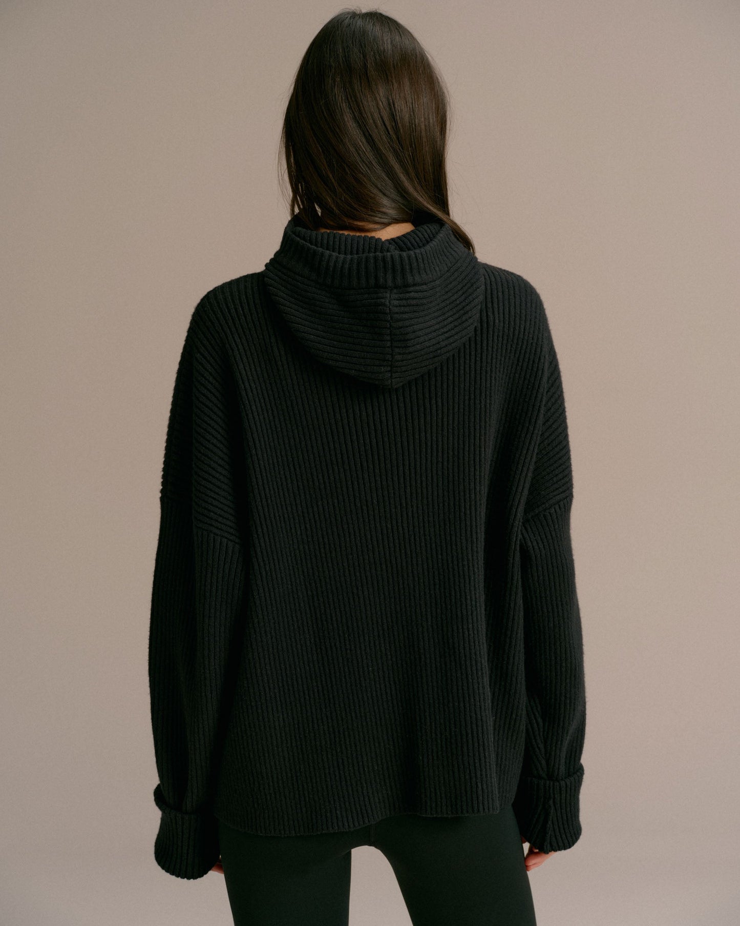 Balaclava Knit Hoodie - Black