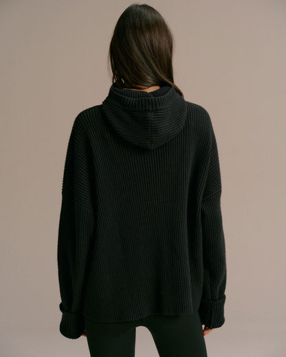Balaclava Knit Hoodie - Black